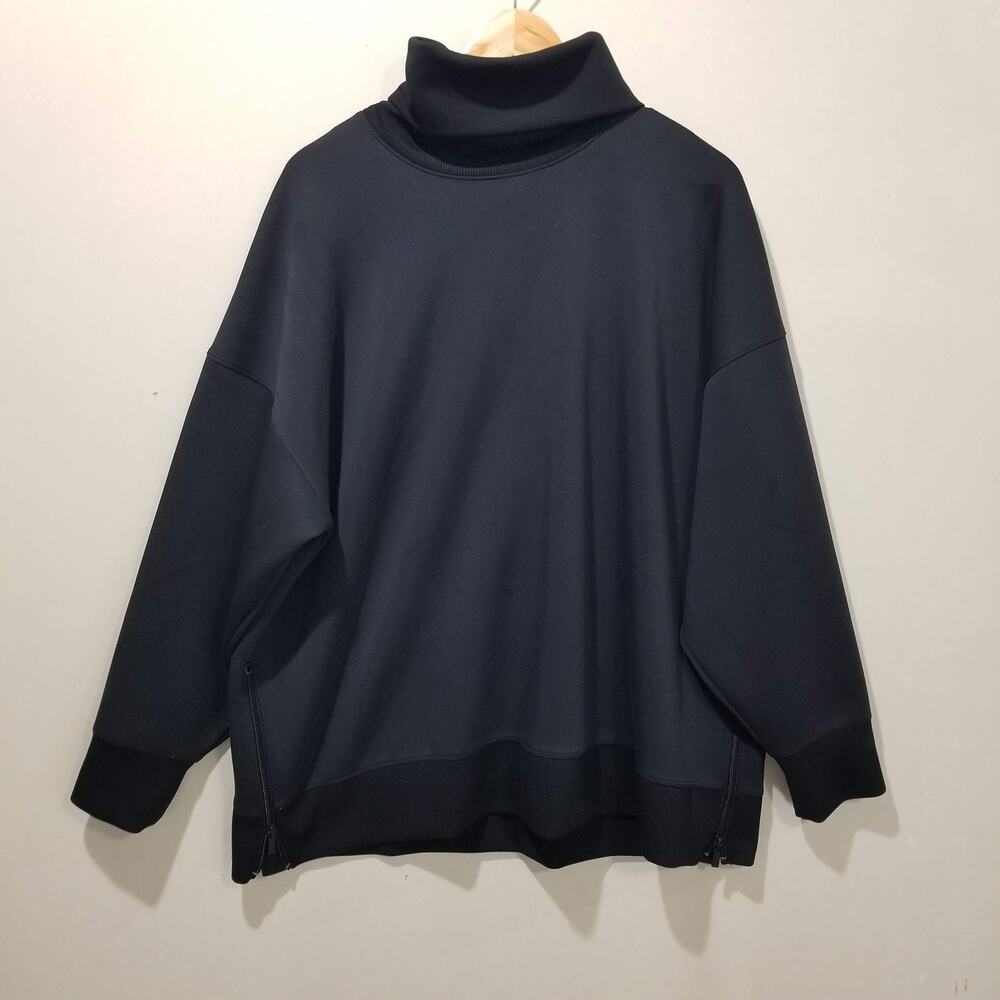 All In Motion Sweatshirt Womens Large Black Turtleneck Side Zip Pullover Cozy